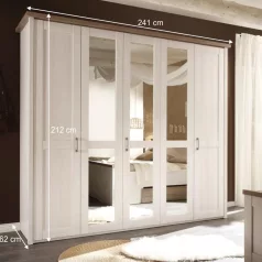   5-ajtós szekrény, DTD fóliázott, sonoma tölgy trüffel/mandulafenyő fehér, LUMERA