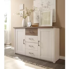 Komód, pínia fehér/ tölgy sonoma trufla, LUMERA