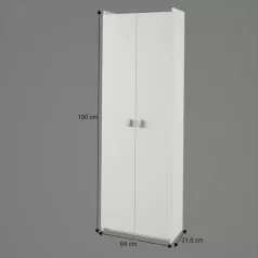 Polcos szekrény, DTD laminált, fehér, NATALI  TIP 2