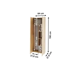   Kombinált szekrény, DTD laminált, sonoma tölgyfa, NATALI TIP 6