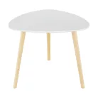 Konzolasztal, fehér/természetes fa TAVAS