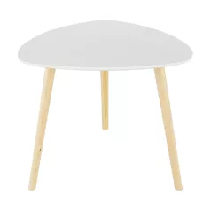 Konzolasztal, fehér/természetes fa TAVAS