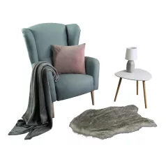 Konzolasztal, fehér/természetes fa TAVAS