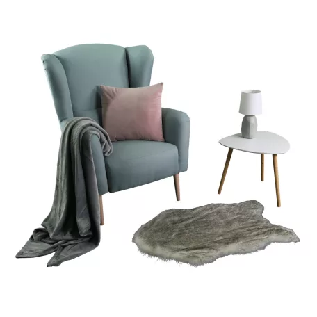 Konzolasztal, fehér/természetes fa TAVAS