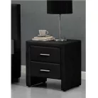 Éjjeliszekrény, ökobőr, fekete, CASTEL