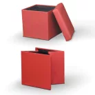 Összehajtható puff, textilbőr piros, TELA NEW