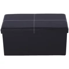 Összehajtható puff, fekete textilbőr, IMRA