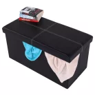 Összehajtható puff, fekete textilbőr, IMRA