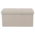 Összehajtható puff, bézs szövet, ORELIA