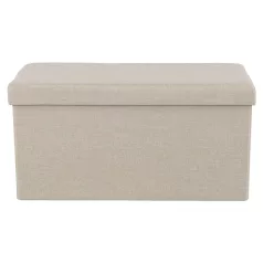 Összehajtható puff, bézs szövet, ORELIA