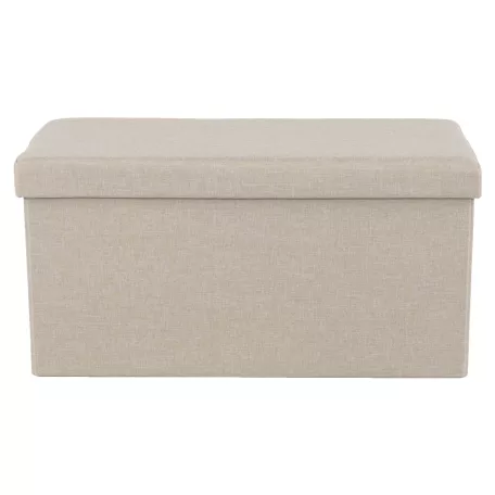 Összehajtható puff, bézs szövet, ORELIA