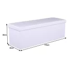 Összehajtható puff, fehér textilbőr, ZAMIRA