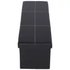 Összehajtható puff, fekete textilbőr, ZAMIRA