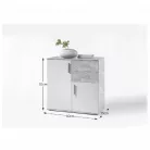 Komód, fehér/beton, POPPY 4