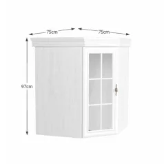Vitrines szekrény, fali, sosna andersen, KORA KNN1