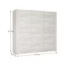 Szekrény Typ 22 3D, fehér craft, ANGEL