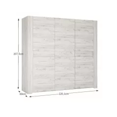 Szekrény Typ 22 3D, fehér craft, ANGEL