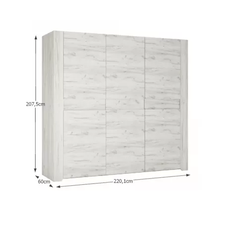 Szekrény Typ 22 3D, fehér craft, ANGEL