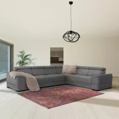 Sarokülőgarnitúra, szürke szövet, balos, SEGORIA