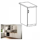 Alsószekrény D40, jobbos, fehér/sosna Andersen, SICILIA