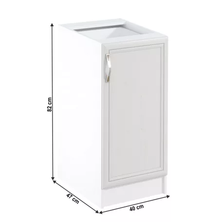 Alsószekrény D40, jobbos, fehér/sosna Andersen, SICILIA