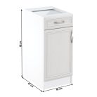 Alsószekrény D40S1, balos, fehér/sosna Andersen, SICILIA