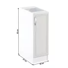 Alsószekrény D30, jobbos, fehér/sosna Andersen, SICILIA