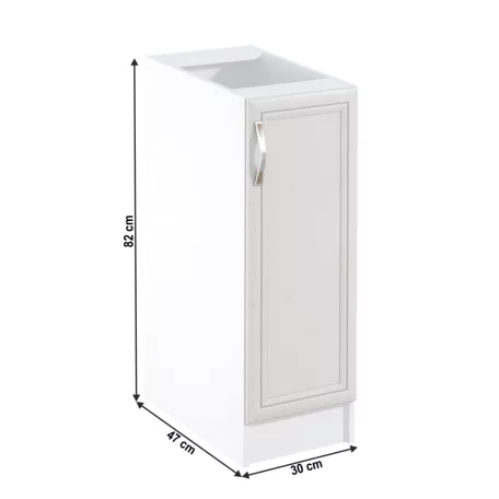 Alsószekrény D30, jobbos, fehér/sosna Andersen, SICILIA