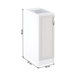 Alsószekrény D30, balos, fehér/sosna Andersen, SICILIA