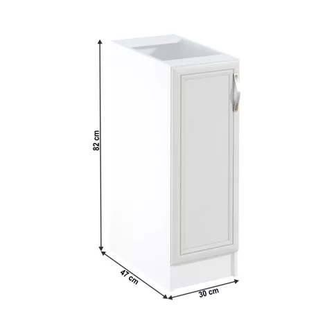 Alsószekrény D30, balos, fehér/sosna Andersen, SICILIA