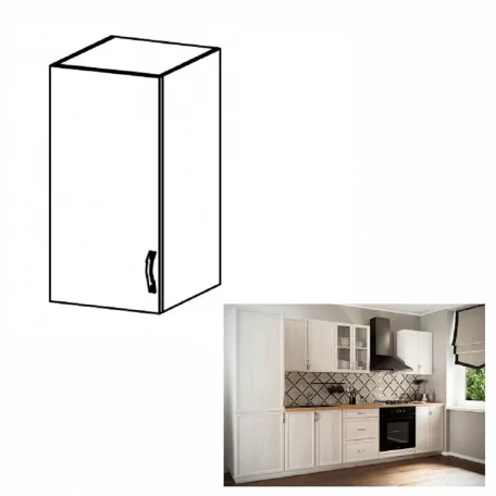 Felsőszekrény G30, balos, fehér/sosna Andersen, SICILIA