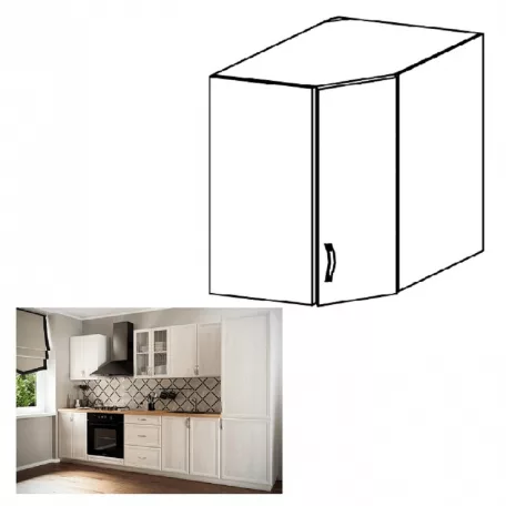 Felső sarokszekrény G60N, fehér/sosna Andersen, SICILIA