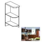 Alsószekrény D25PZ, balos, dió Milano, SICILIA