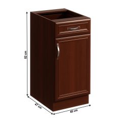 Alsószekrény D40S1 fiókkal, jobbos, dió Milano, SICILIA