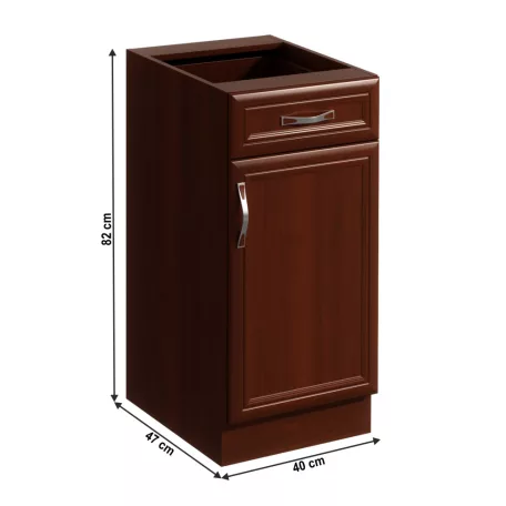 Alsószekrény D40S1 fiókkal, jobbos, dió Milano, SICILIA