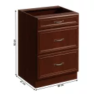 Alsószekrény D60S3 három fiókkal, dió Milano, SICILIA