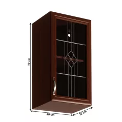 Felsőszekrény G40S üveggel, jobbos, dió Milano, SICILIA