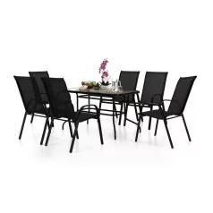 Rakásolható szék, sötétszürke/fekete, ALDERA