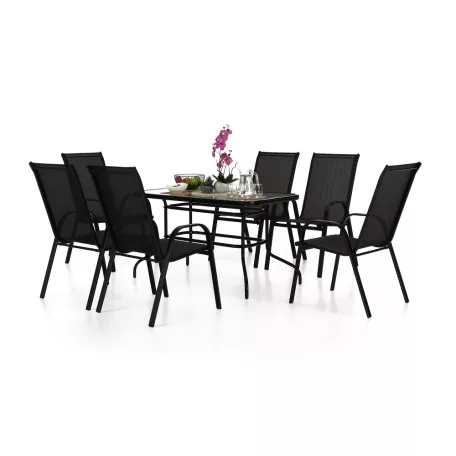 Rakásolható szék, sötétszürke/fekete, ALDERA