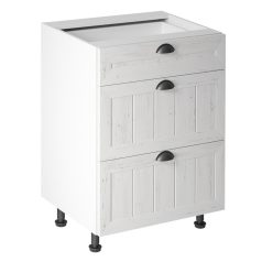   Alsószekrény három fiókkal D60S3, fehér/sosna andersen, PROVANCE