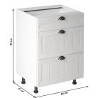 Alsószekrény három fiókkal D60S3, fehér/sosna andersen, PROVANCE