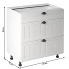 Alsószekrény három fiókkal D80S3, fehér/sosna andersen, PROVANCE