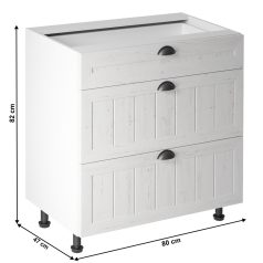   Alsószekrény három fiókkal D80S3, fehér/sosna andersen, PROVANCE