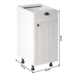   alsószekrény fiókkal D40S1, fehér/sosna andersen, PROVANCE