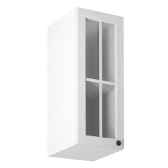   Felsőszekrény üveggel G30S, balos, fehér/sosna andersen, PROVANCE