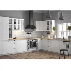   Felsőszekrény üveggel G30S, balos, fehér/sosna andersen, PROVANCE