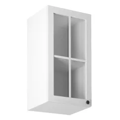   Felsőszekrény üveggel G40S, balos, fehér/sosna andersen, PROVANCE