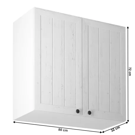 Felsőszekrény G80, fehér/sosna andersen, PROVANCE