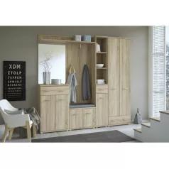   Komód felülépített nyitott polcos tárolóhellyel, sonoma tölgyfa, MARIO NEW TYP B+C