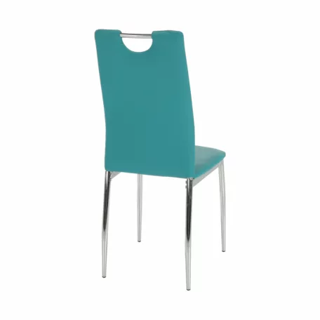 Étkezőszék, textilbőr petróleum/króm, OLIVA NEW